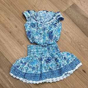 Poupette St. Barth Blue and White Skirt